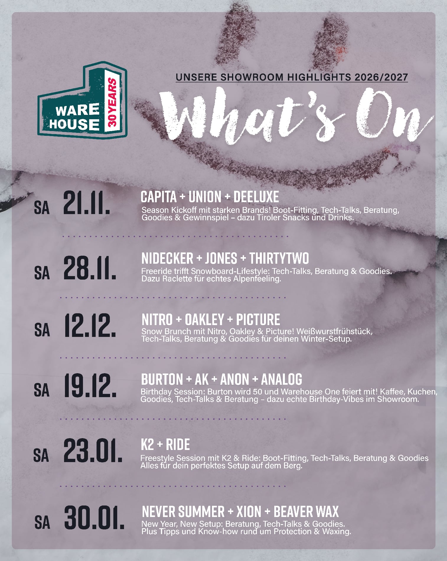 What's On – Warehouse One Showroom Events Düsseldorf 2026 2027