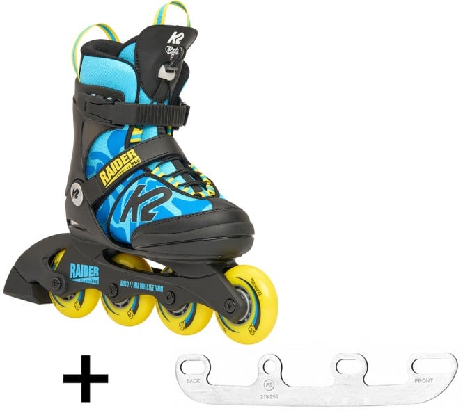 K2 RAIDER PRO Kids Inline Skate 2025 blue/yellow inkl. SABRES 4 Schlittschuh Eiskufen - 35-40 kaufen