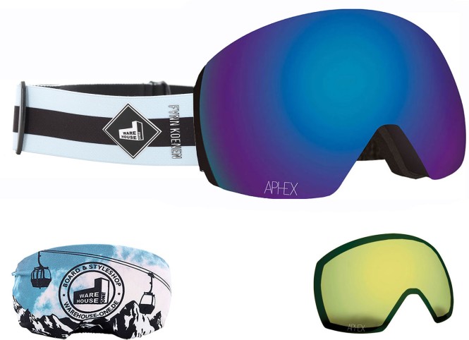 APHEX STYX THE ONE EDITION Magnet Schneebrille 2024 fynn strap/revo blue + Zusatzglas yellow