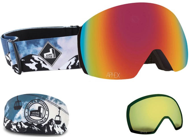 APHEX STYX THE ONE EDITION Magnet Schneebrille 2024 mountain strap/revo red + Zusatzglas yellow